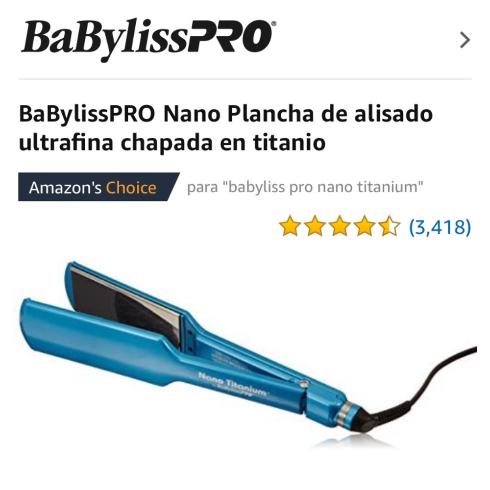 BaBylissPRO Nano hair straightener